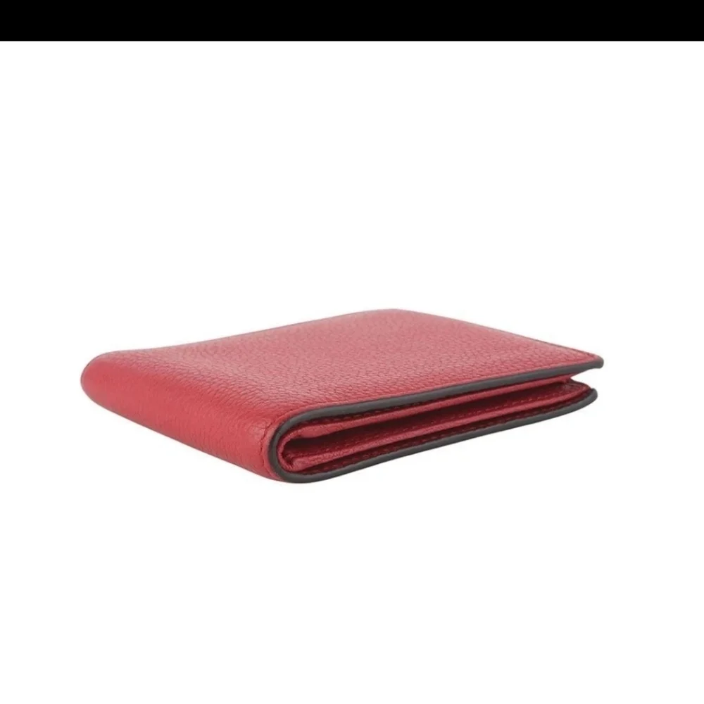 Gucci Red and Green Leather Card Holder Bifold Wallet